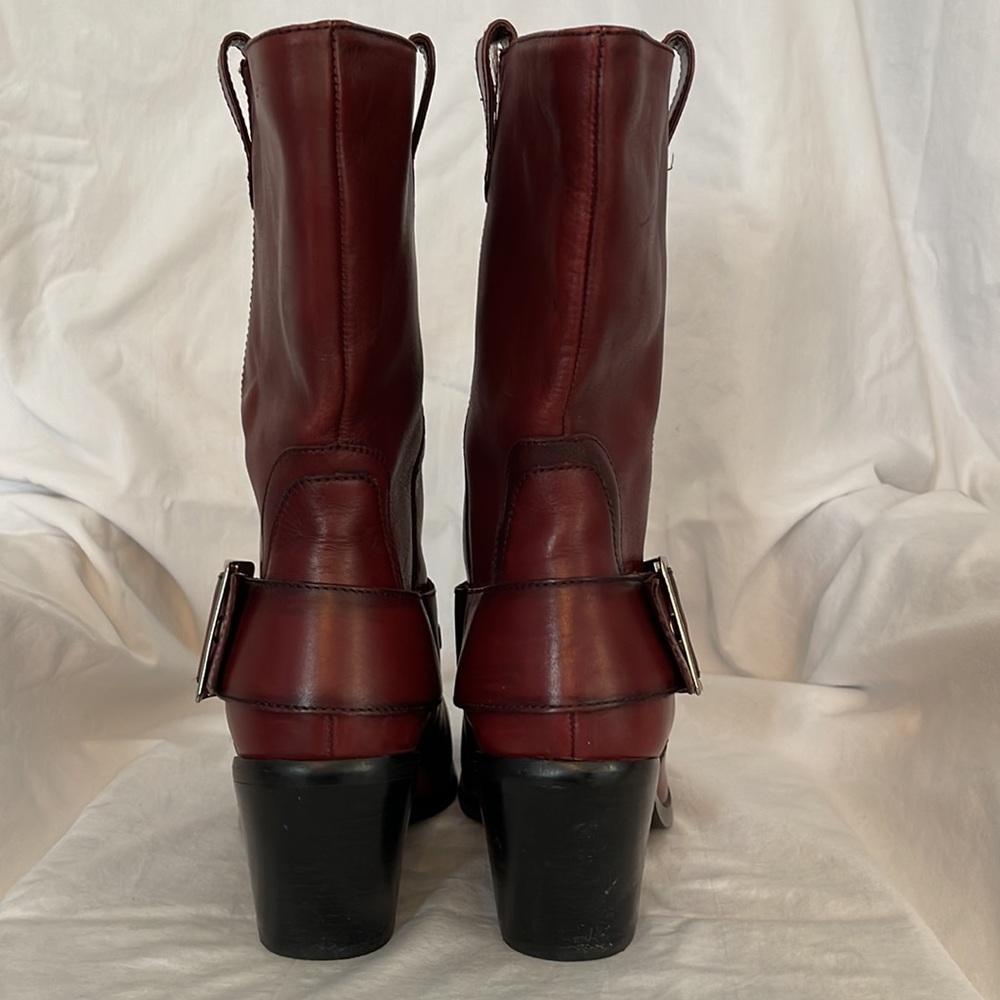 Harley-Davidson Women’s Leather Boots Size 8 in Deep Red - Picture 4 of 10